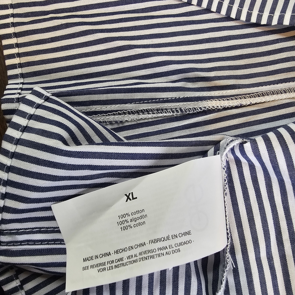 New NINE WEST JEANS Shirt with Tags, Blue and White Stripes, Size XL - Picture 10 of 16